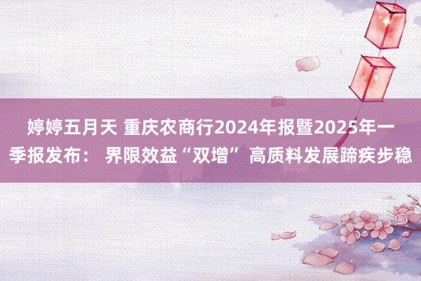 婷婷五月天 重庆农商行2024年报暨2025年一季报发布： 界限效益“双增” 高质料发展蹄疾步稳