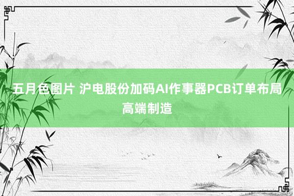 五月色图片 沪电股份加码AI作事器PCB订单布局高端制造