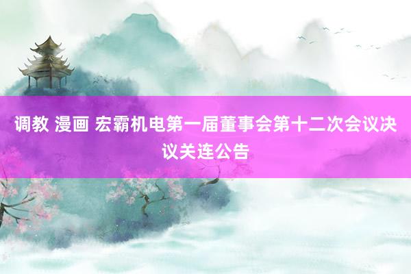 调教 漫画 宏霸机电第一届董事会第十二次会议决议关连公告