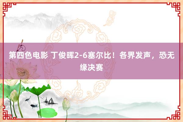 第四色电影 丁俊晖2-6塞尔比！各界发声，恐无缘决赛