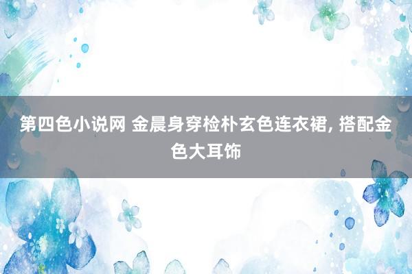 第四色小说网 金晨身穿检朴玄色连衣裙, 搭配金色大耳饰