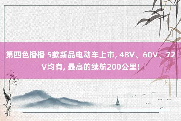 第四色播播 5款新品电动车上市, 48V、60V、72V均有, 最高的续航200公里!