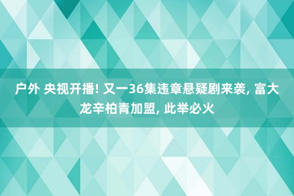 户外 央视开播! 又一36集违章悬疑剧来袭, 富大龙辛柏青加盟, 此举必火
